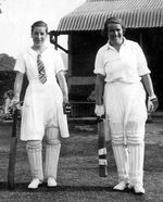 J Liebert (left) and AF Bull going out to bat 27th August 1934