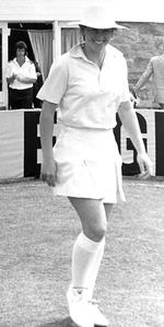 Janette Brittin taking the field