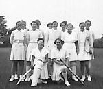 Myrtle Maclagan with unidentified players from her photo album
