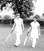 Myrtle Maclagan opening with an unidentified player