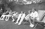 Myrtle Maclagan with unidentified players from her photo album