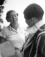 Myrtle Maclagan with an Unidentified player from Myrtle Maclagan's photo album