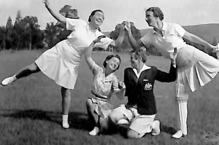 Myrtle Maclagan with Unidentified players from her photo album