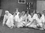 Myrtle Maclagan with unidentified players at Cricket Week 1949 from her photo album
