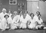 Myrtle Maclagan with unidentified players from her photo album