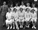 Myrtle Maclagan with unidentified players from her photo album