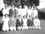 Myrtle Maclagan with unidentified players from her photo album