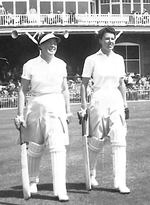 Myrtle Maclagan opening with Unidentified player