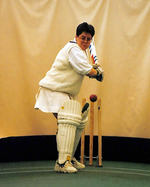 Jill Hennessy Batting in the nets