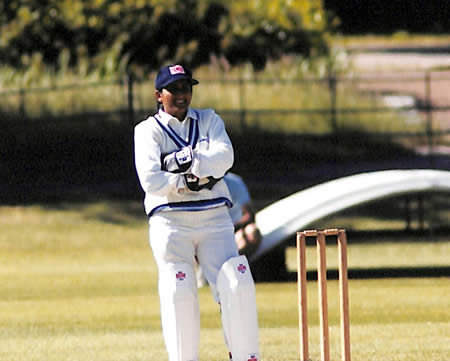 Anju Jain behind the stumps