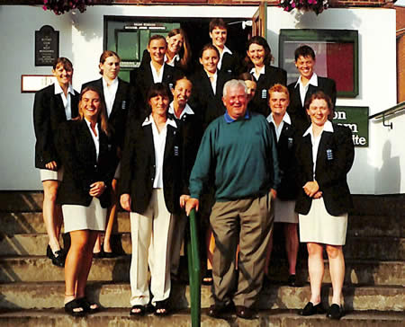 England Women team with umpire David Shepherd - 3rd photo